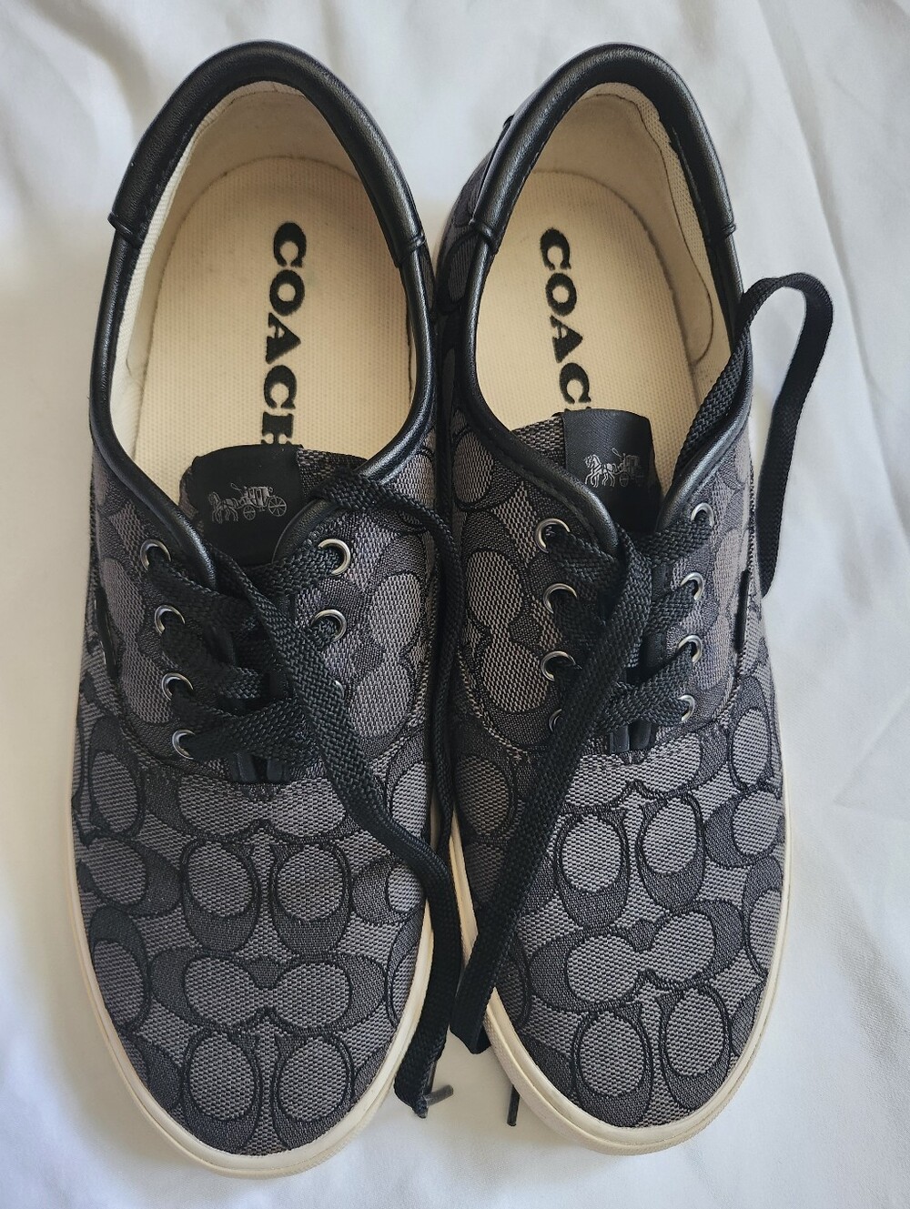 COACH Women's Black Signature Canvas Sneakers